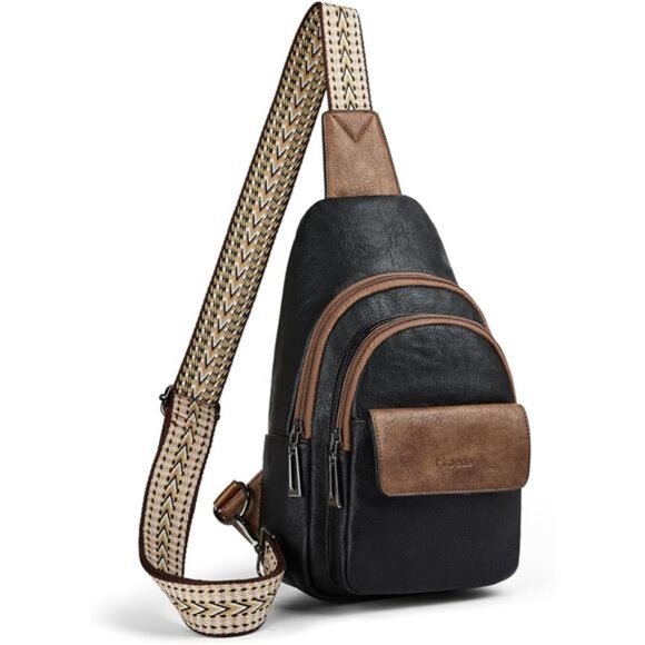 Handbags - Sling Bag Crossbody Bags for Women 3-3 Black With Brown